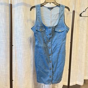 large Denim blue snap-button dress